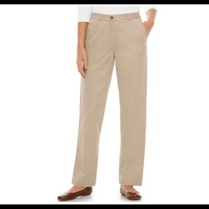 Last call! LL Bean Flat Front Stretch Waist Bayside Petite Khaki Chino Pants